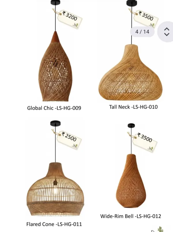 Cane Pendant Light Collection Set 3 - SLK Cane Furniture