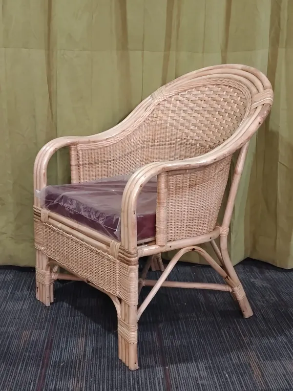 Handcrafted Cane Chair in maroon - SLK Cane Furniture