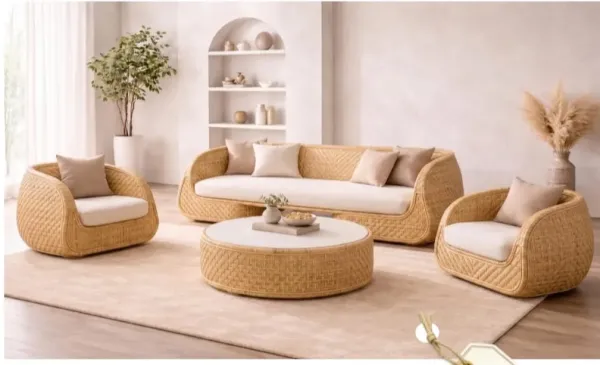 Luxury Cane Lounge Sofa Set - SLK Cane Furniture