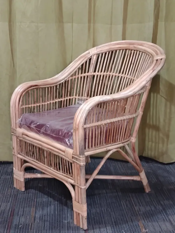 Traditional Cane Armchair in maroon - SLK Cane Furniture
